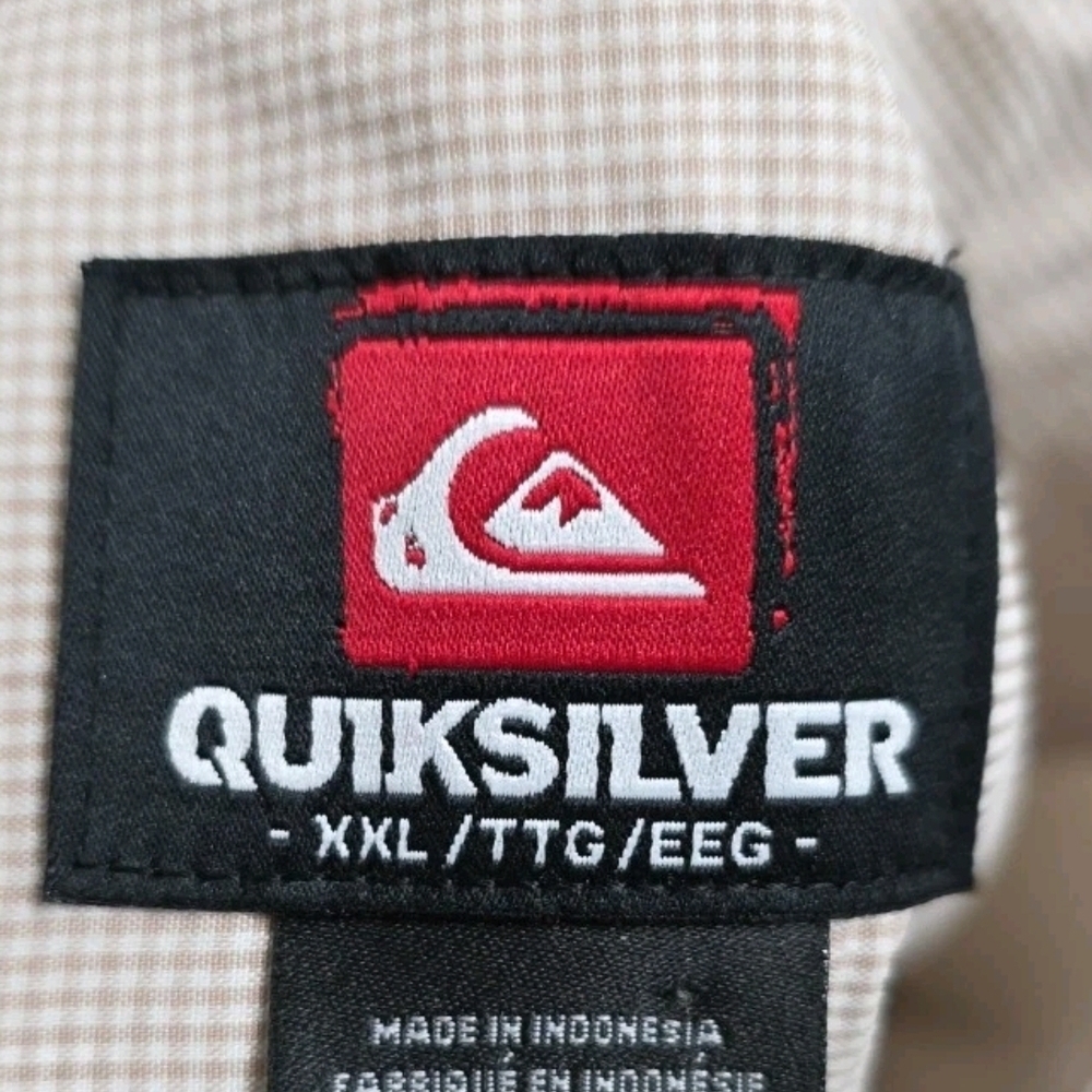 Quiksilver Beige Short-Sleeve Button-Down Shirt - Picture 4 of 5